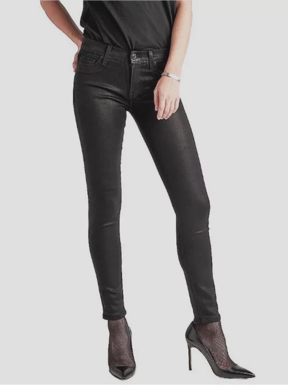 Hudson Midrise Nico Coated Jeans, Size 31